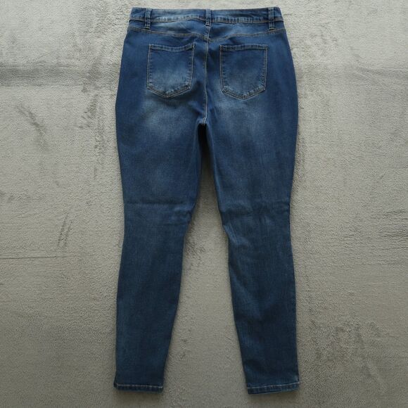 YMI Jeans Women's Size 14 Blue High-Rise Skinny Denim 29" Inseam Distressed - Picture 11 of 16